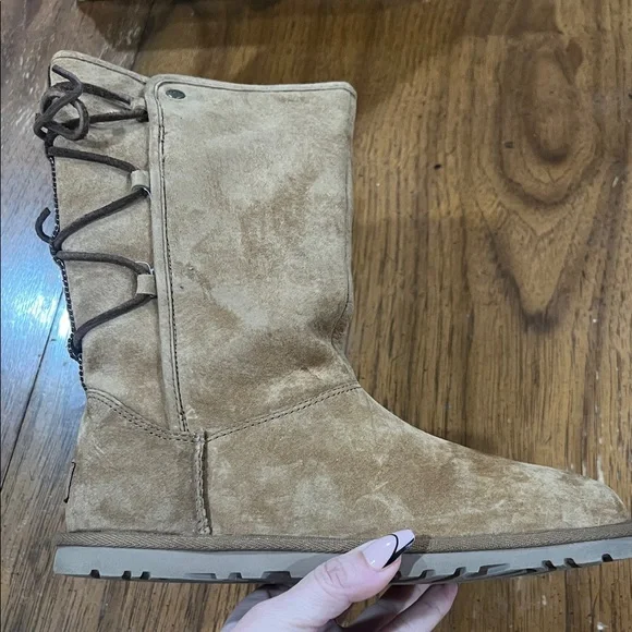 UGG Women's Brown Lace Up Boots - Picture 3 of 11